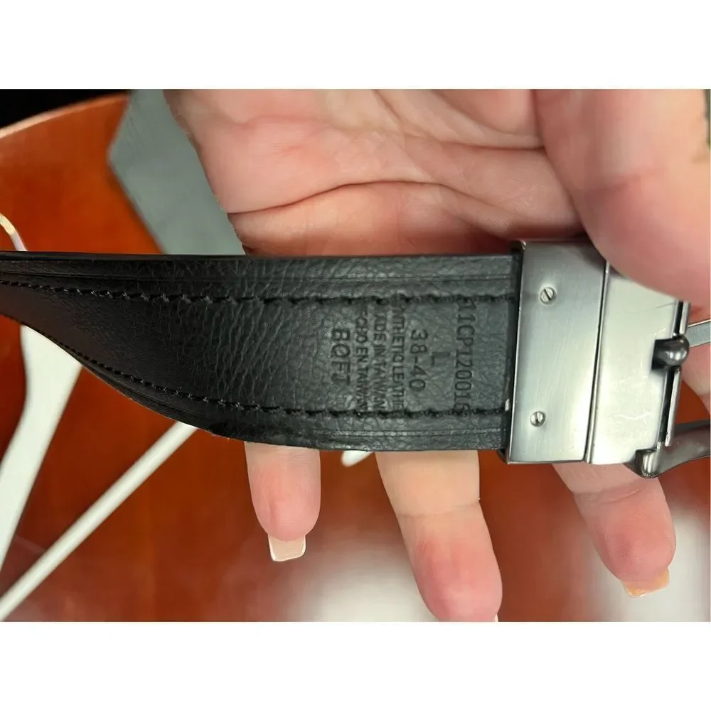 Columbia Brown Leather Silver Buckle Belt sz 38-40 EUC